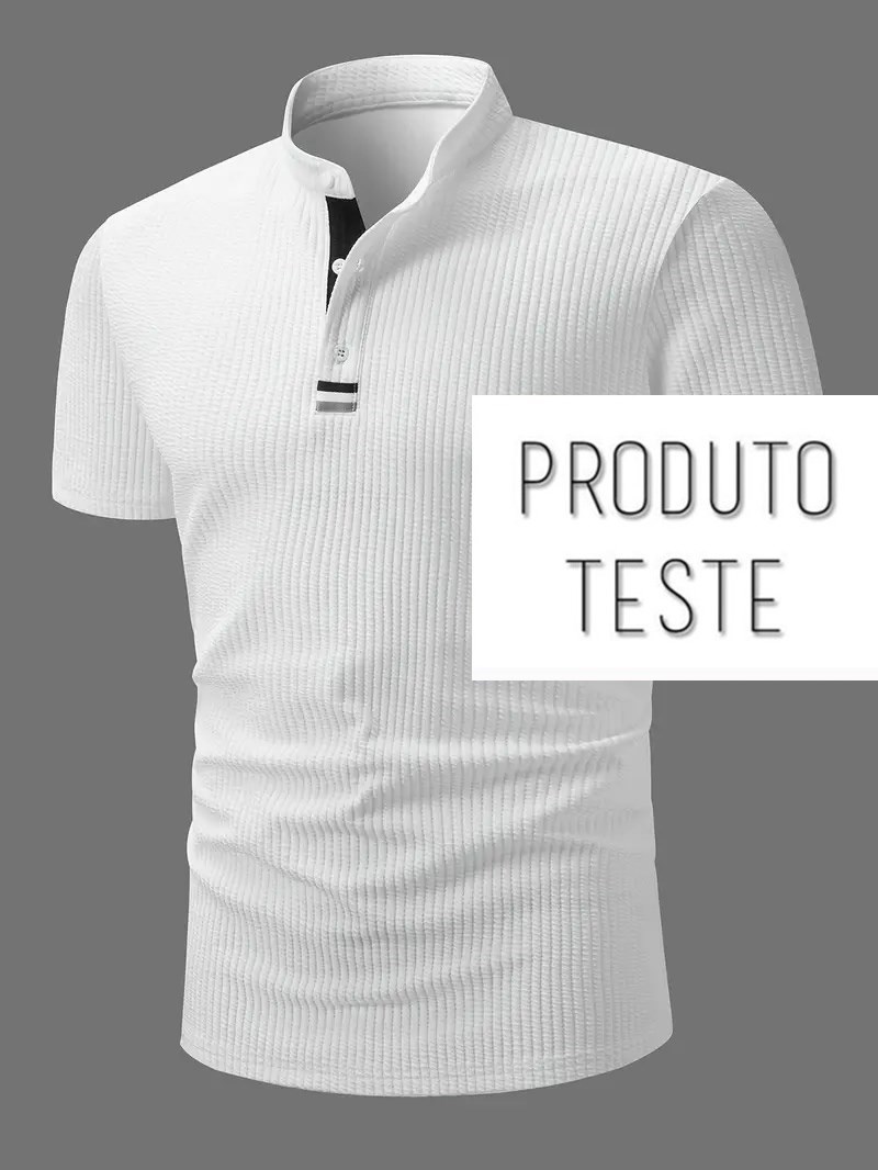 Camiseta Polo Masculina Manga Curta Gola Padre Canelada