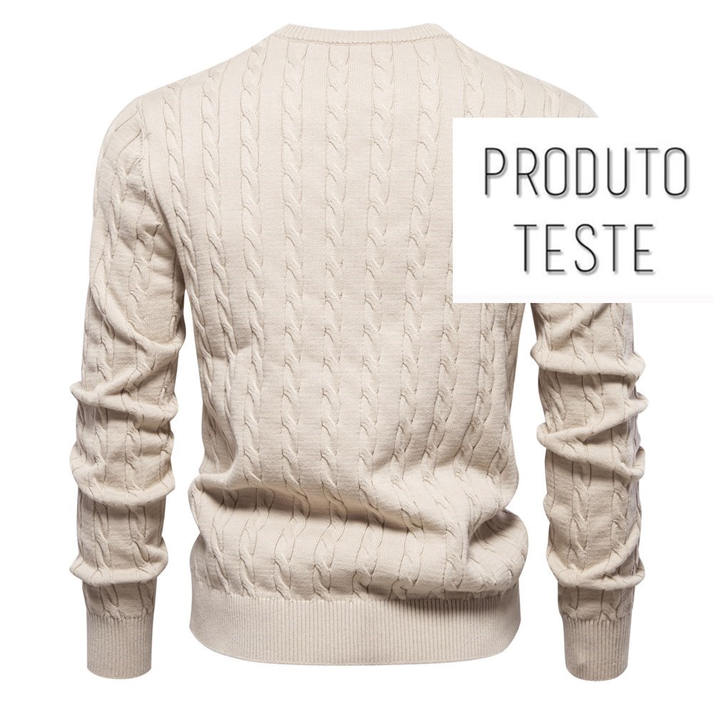 Suéter masculino de algodão