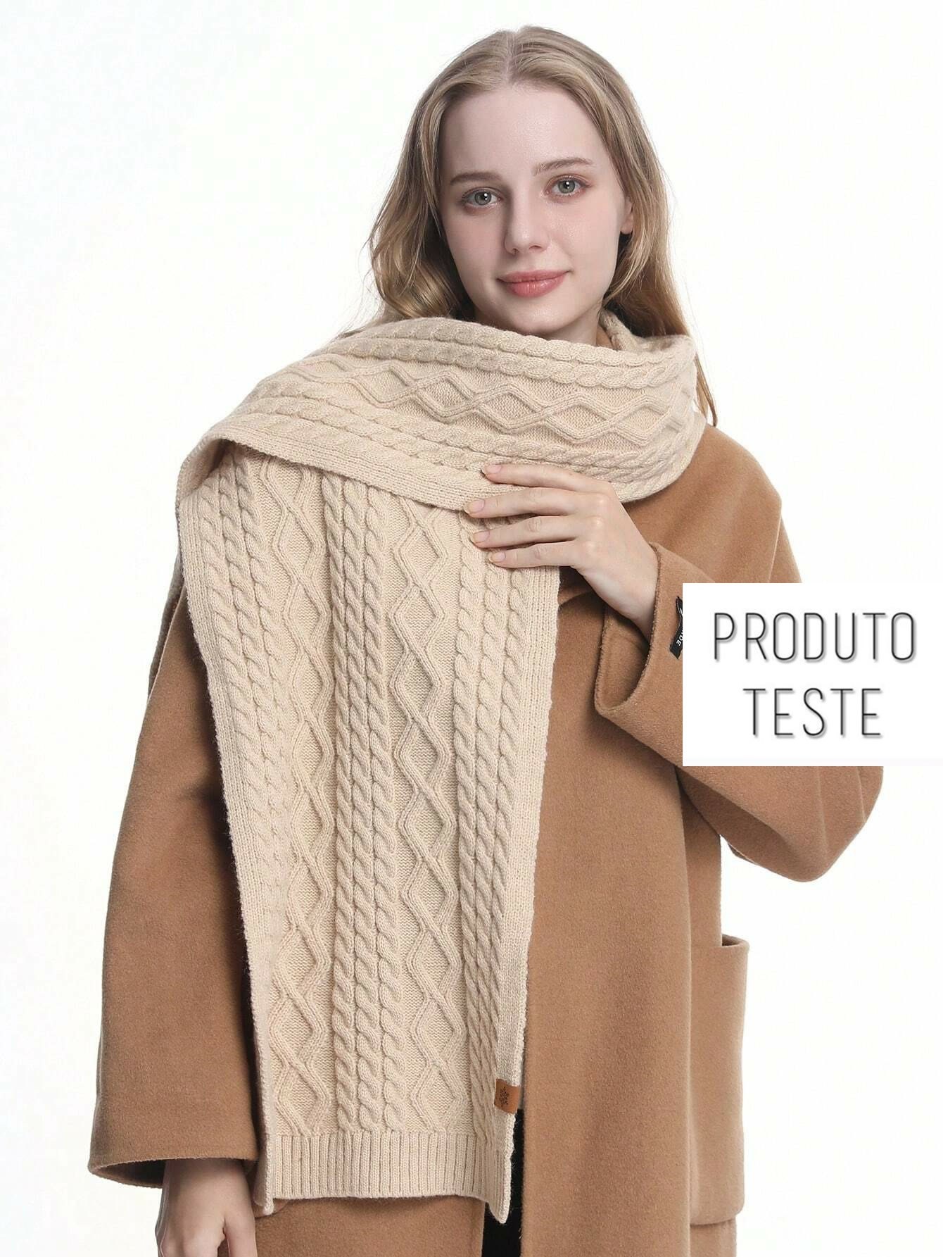 Conjunto de Inverno Feminino em Tricô: Gorro, Cachecol e Luvas