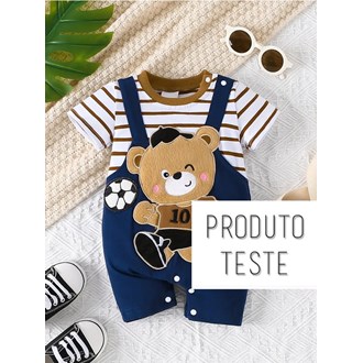 Macacão Bebê Curto com Estampa de Urso