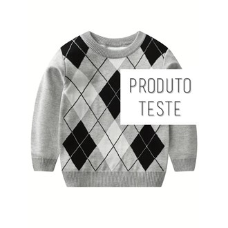 Suéter Infantil Gola Redonda Estampa Argyle
