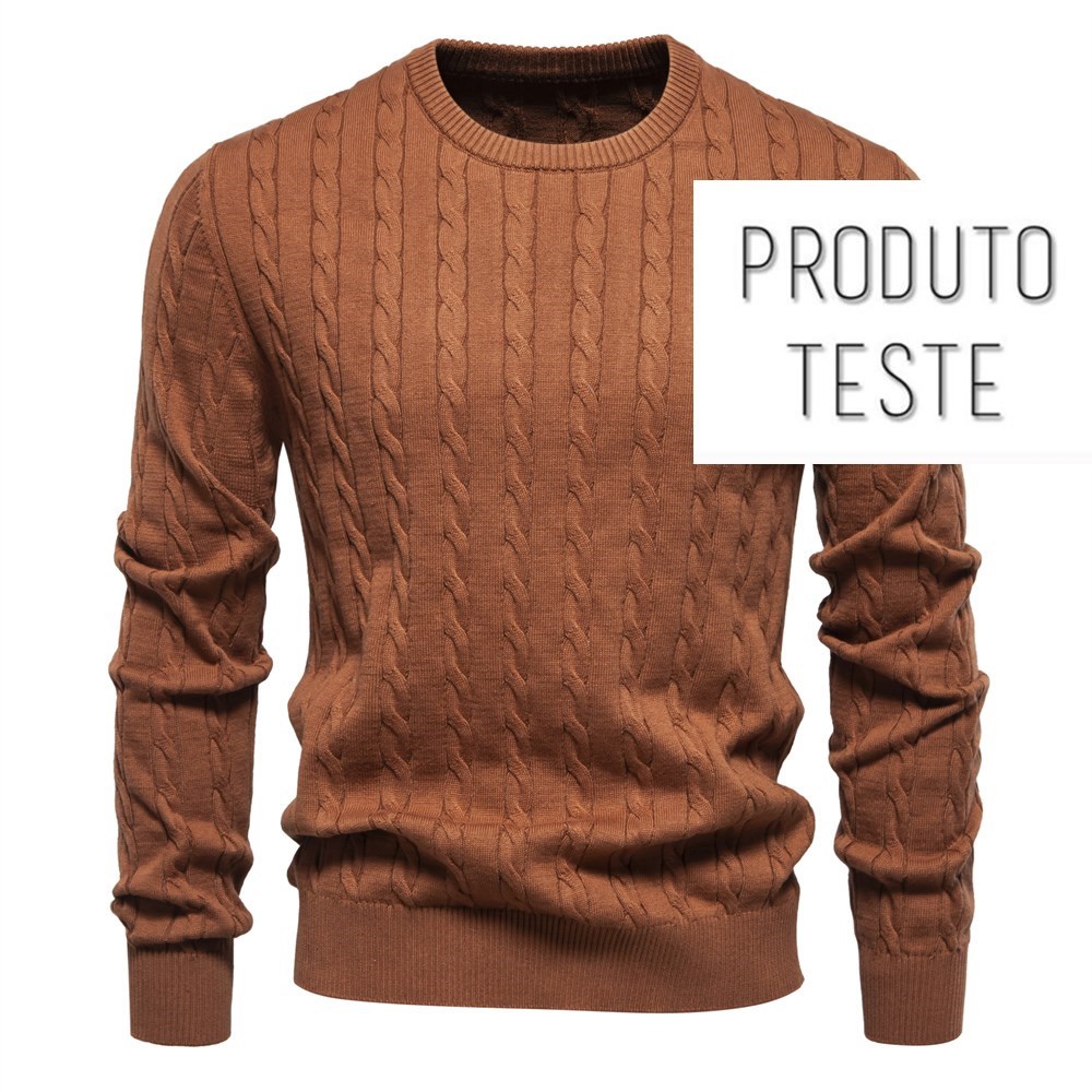 Suéter masculino de algodão