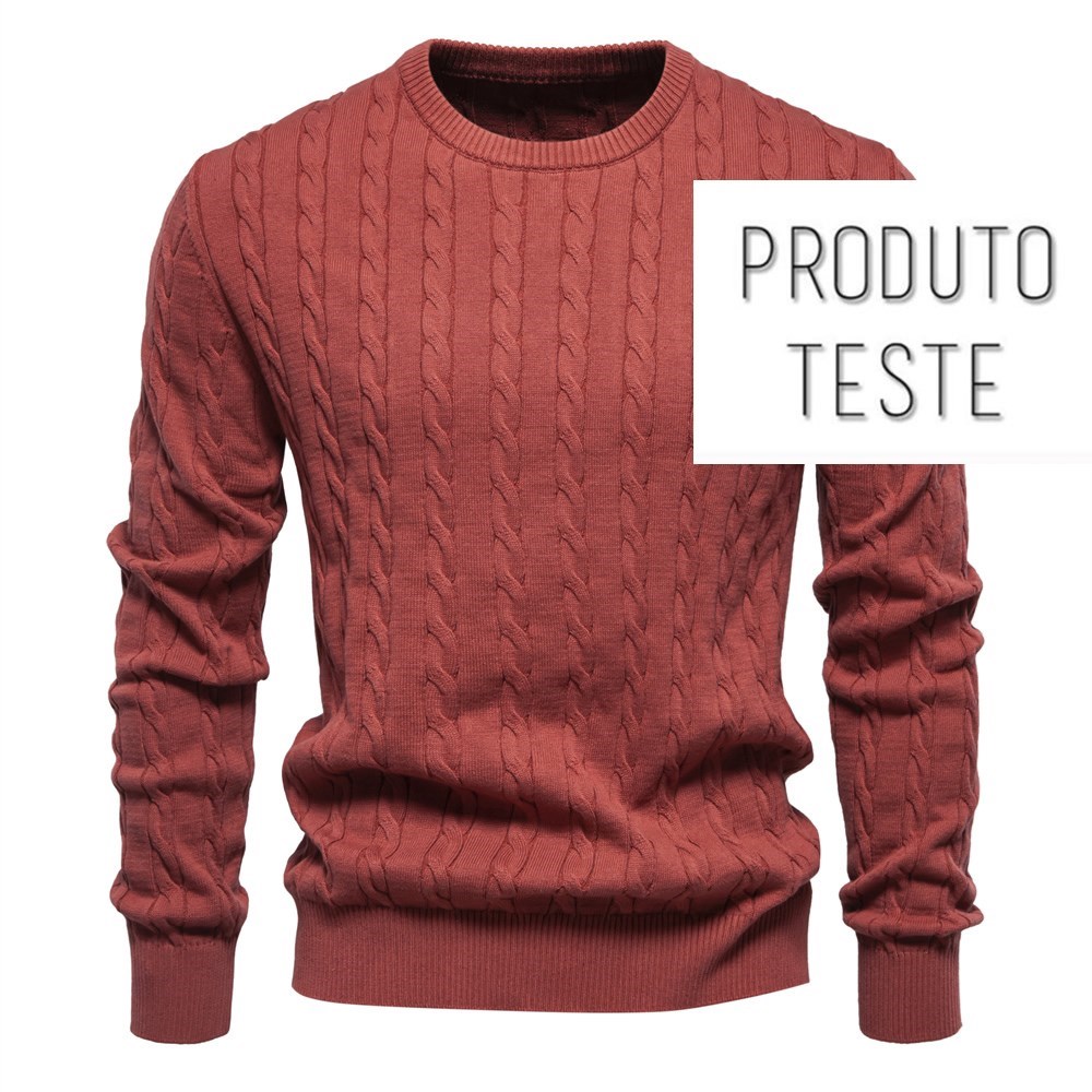 Suéter masculino de algodão