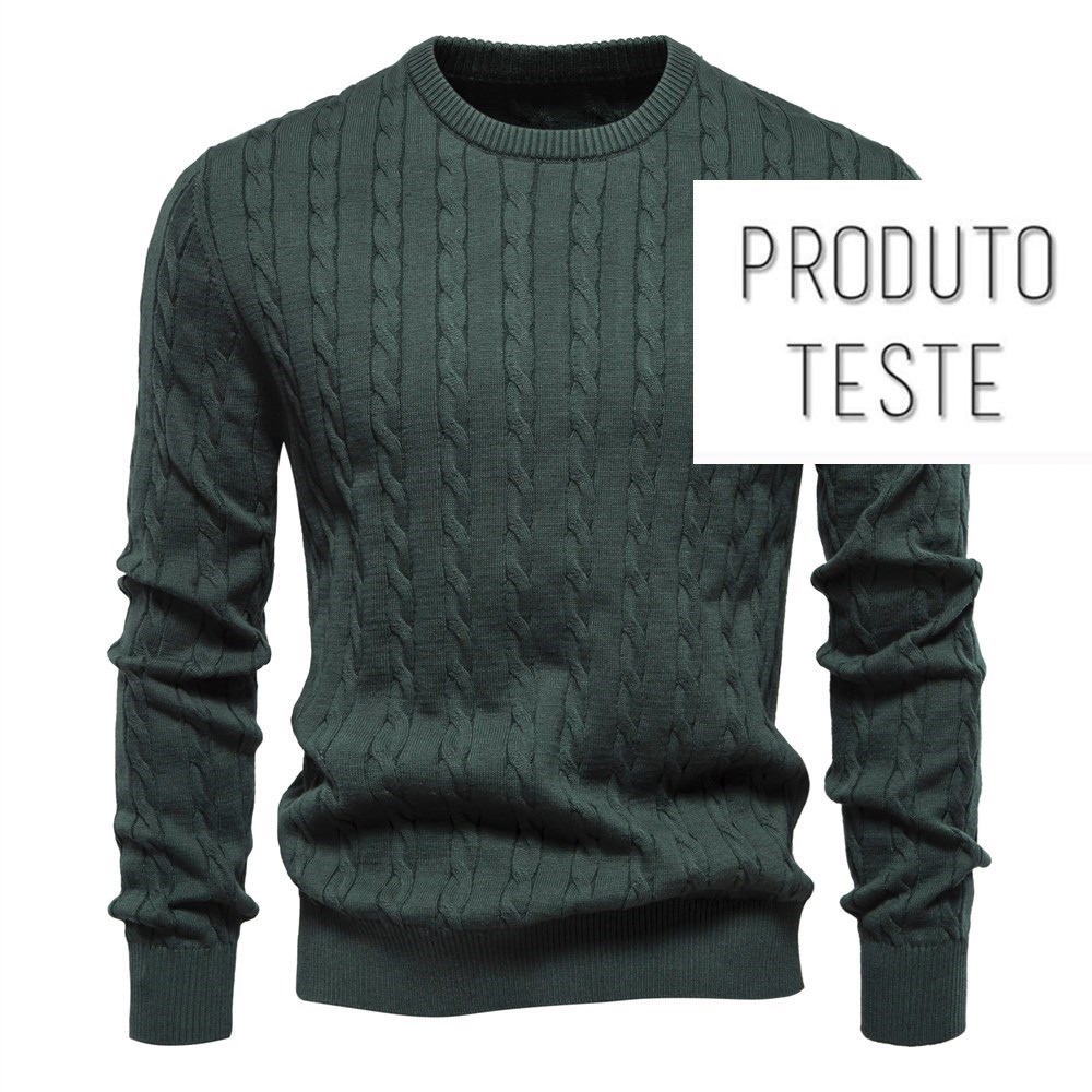 Suéter masculino de algodão