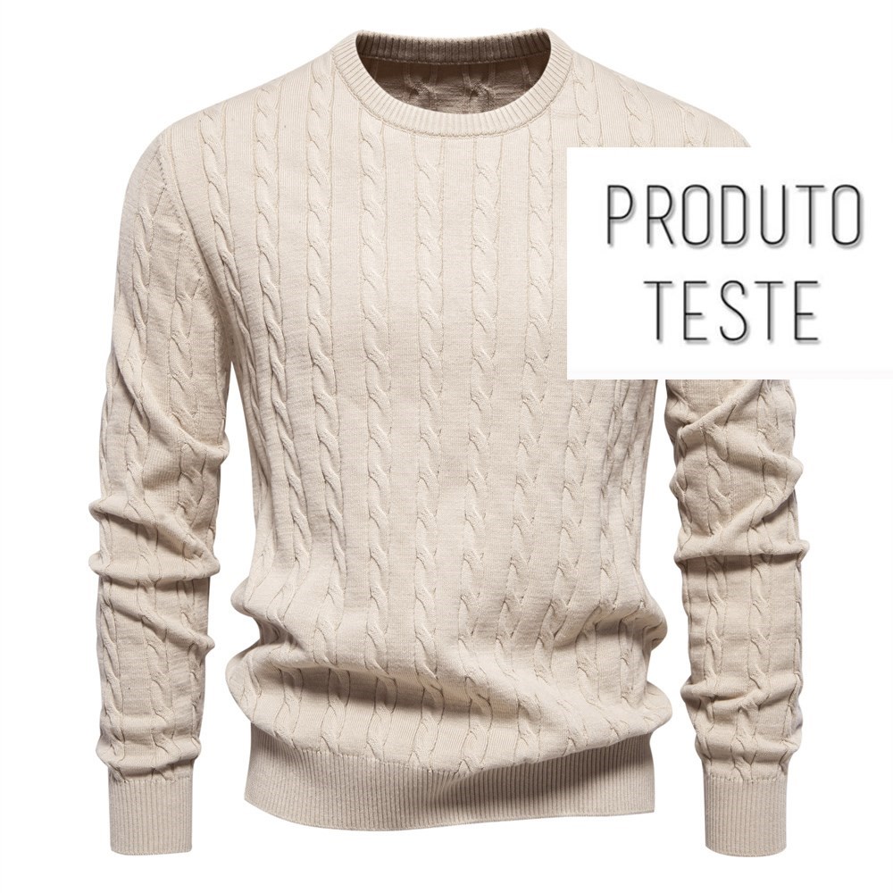 Suéter masculino de algodão